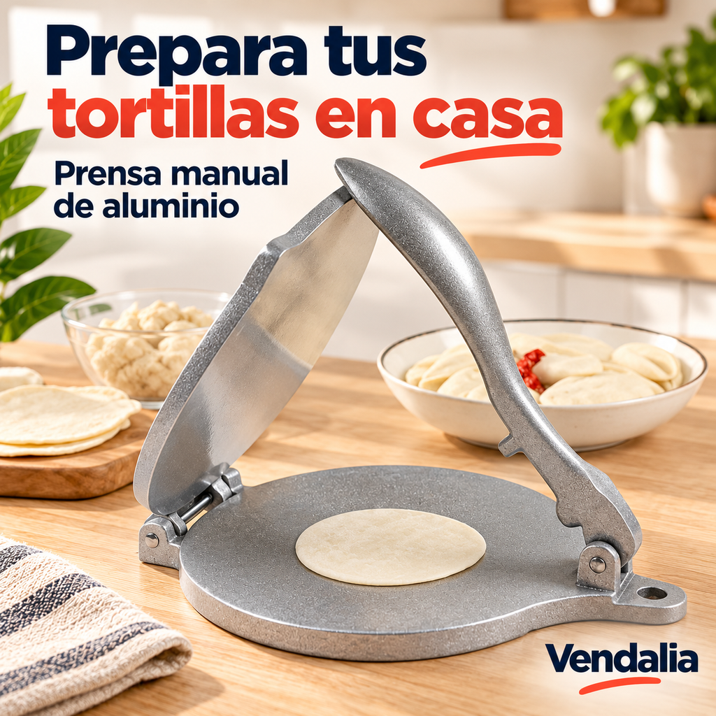 Prensa de aluminio para masa y tortillas — Vendalia