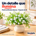 Ramillete de Flores Artificiales Silvestres Blancas · Paquete de 20 piezas · Portada Vendalia · SKU 53217