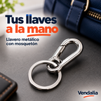 Llavero metálico con mosquetón — portada Vendalia.