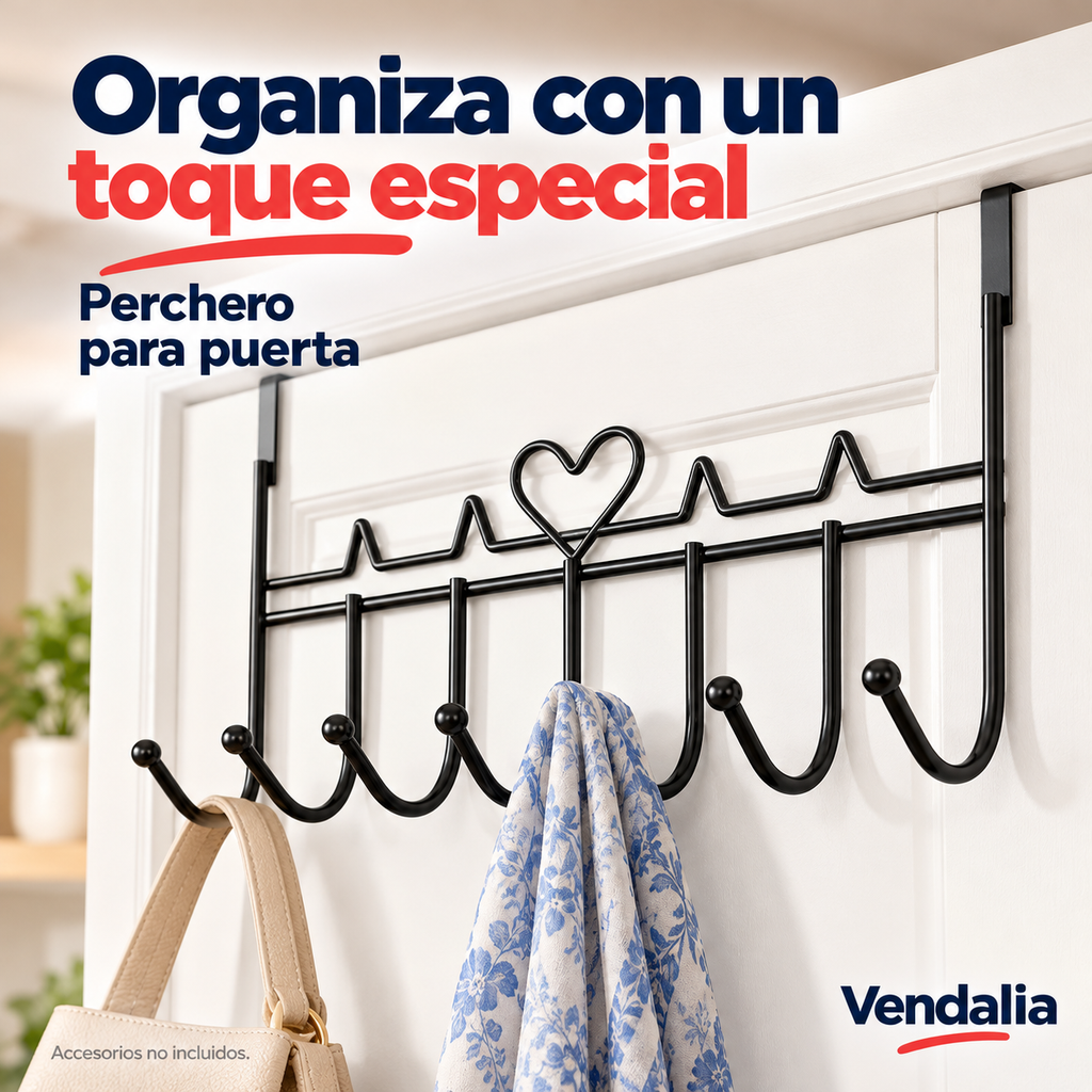 Perchero negro de corazón — portada Vendalia