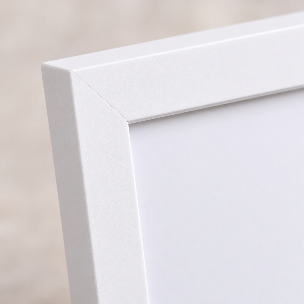 Portarretrato blanco para foto de 4 × 6 pulgadas — detalle