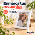 Portarretrato blanco para foto de 4 × 6 pulgadas — portada Vendalia