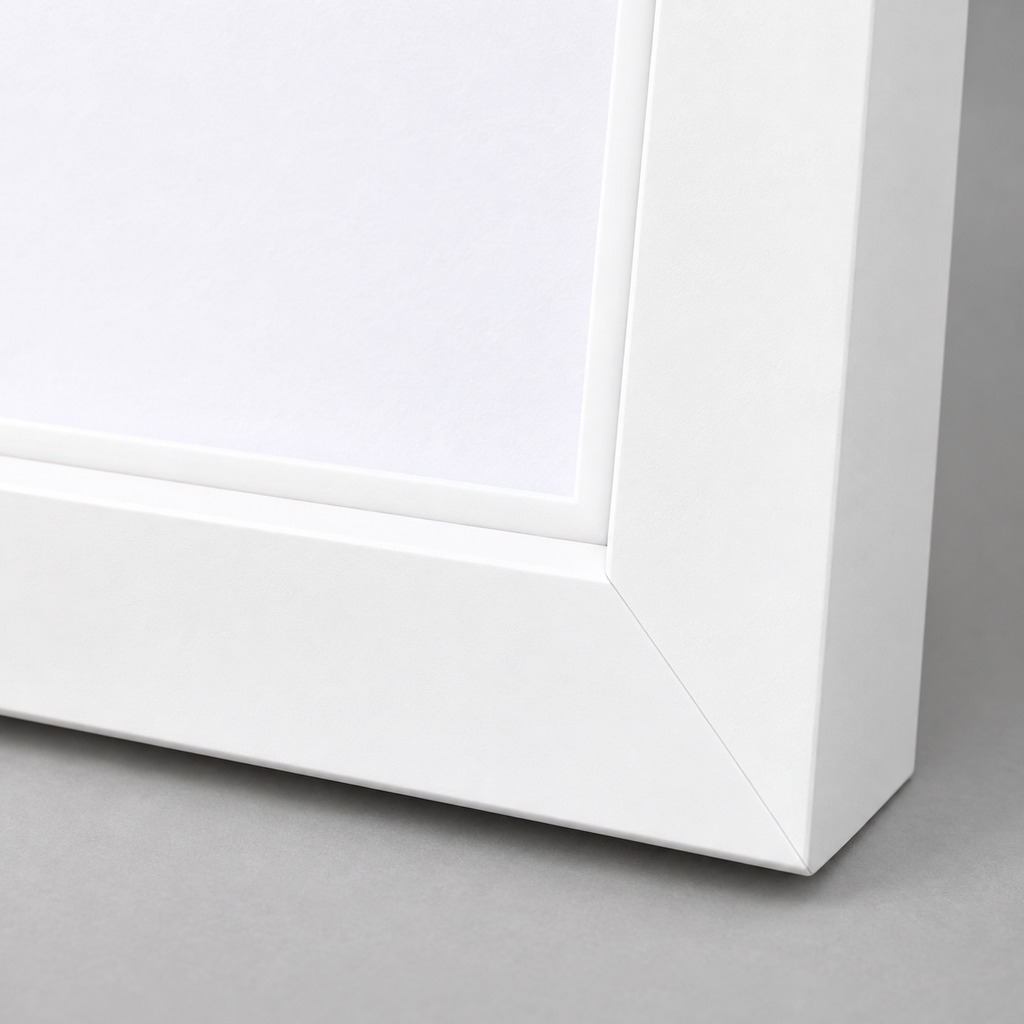 Portarretrato blanco para foto de 8 × 10 pulgadas — detalle