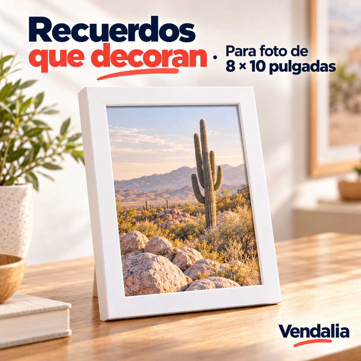 Portarretrato blanco para foto de 8 × 10 pulgadas — portada Vendalia