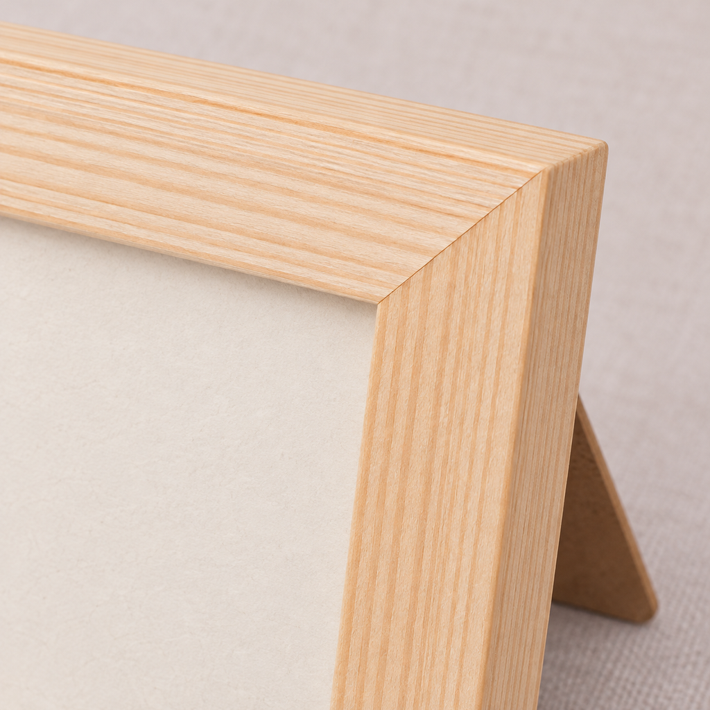 Portarretrato de acabado madera para foto de 4 × 6 pulgadas — detalle