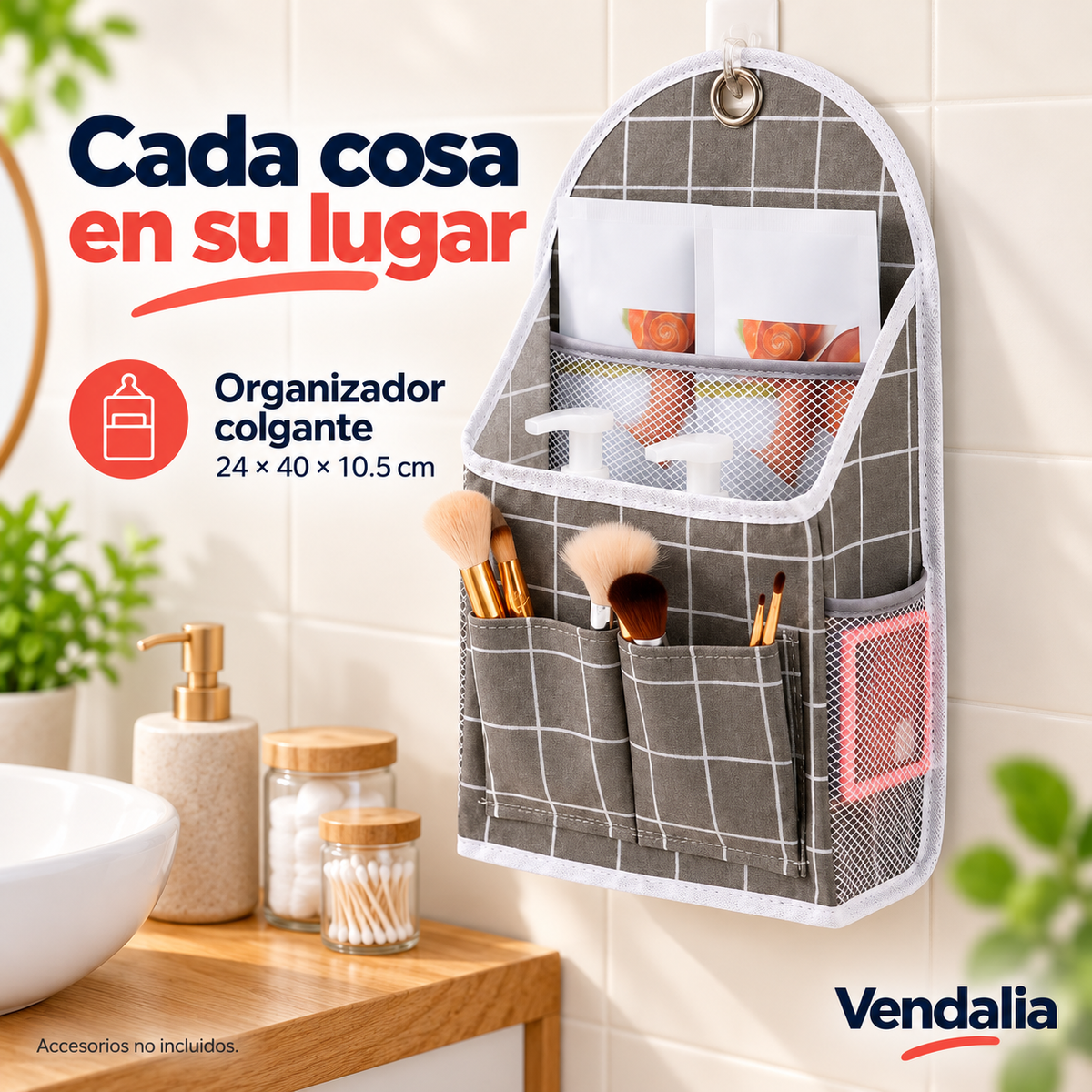 Organizador colgante de baño — portada Vendalia
