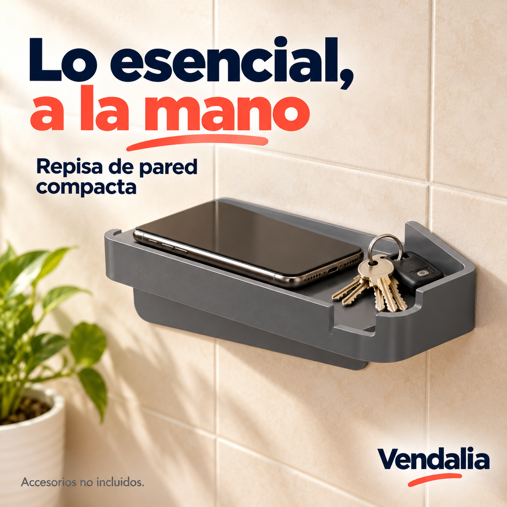 Repisa de pared gris oscuro — portada Vendalia