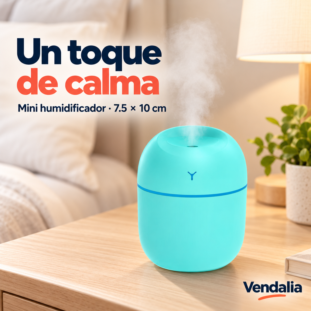 Mini humidificador azul turquesa — portada Vendalia