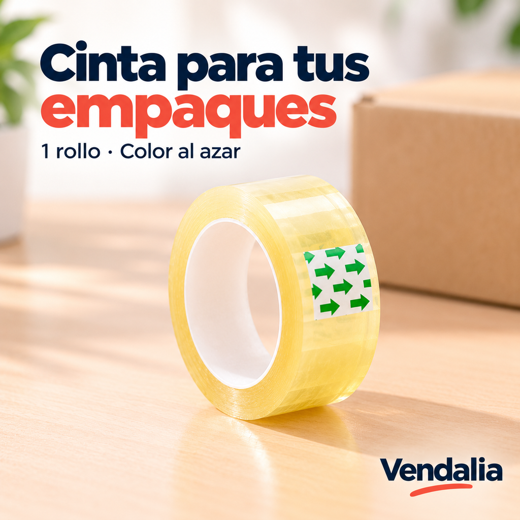 Cinta para tus empaques — Vendalia. 1 rollo · Color al azar