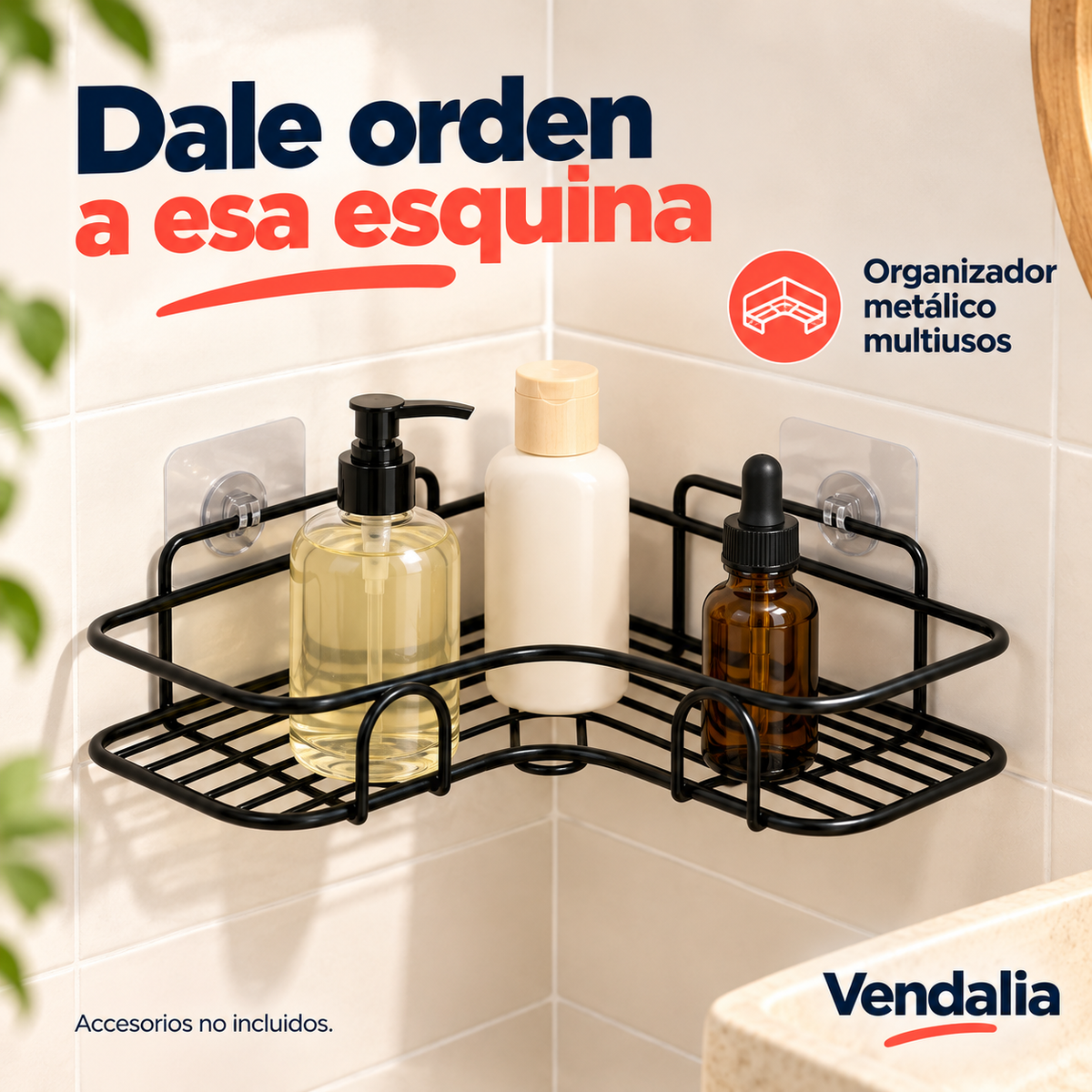 Bandeja esquinera metálica — portada Vendalia