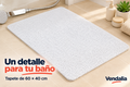 Tapete blanco rectangular con esquinas redondeadas y textura de bucles entrelazados — portada Vendalia