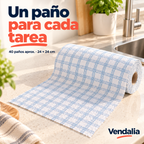 Rollo de paños azules a cuadros · portada Vendalia