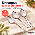 Cucharas de acero inoxidable, muestras del paquete de 10 — presentación Vendalia