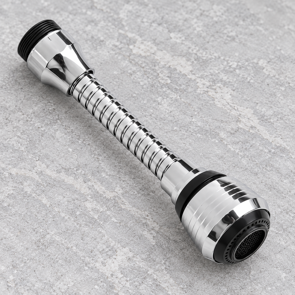 Extensor Flexible Metálico para Grifo — vista de detalle; accesorios de ambientación no incluidos.