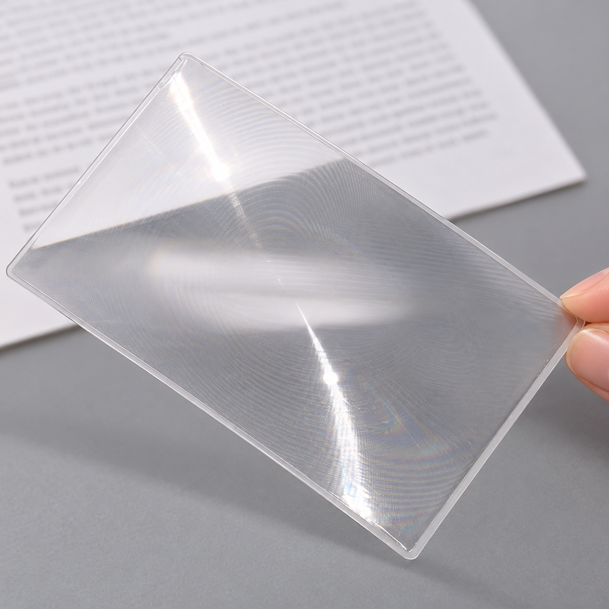 Detalle de la lámina transparente y borde de la lupa — Vendalia