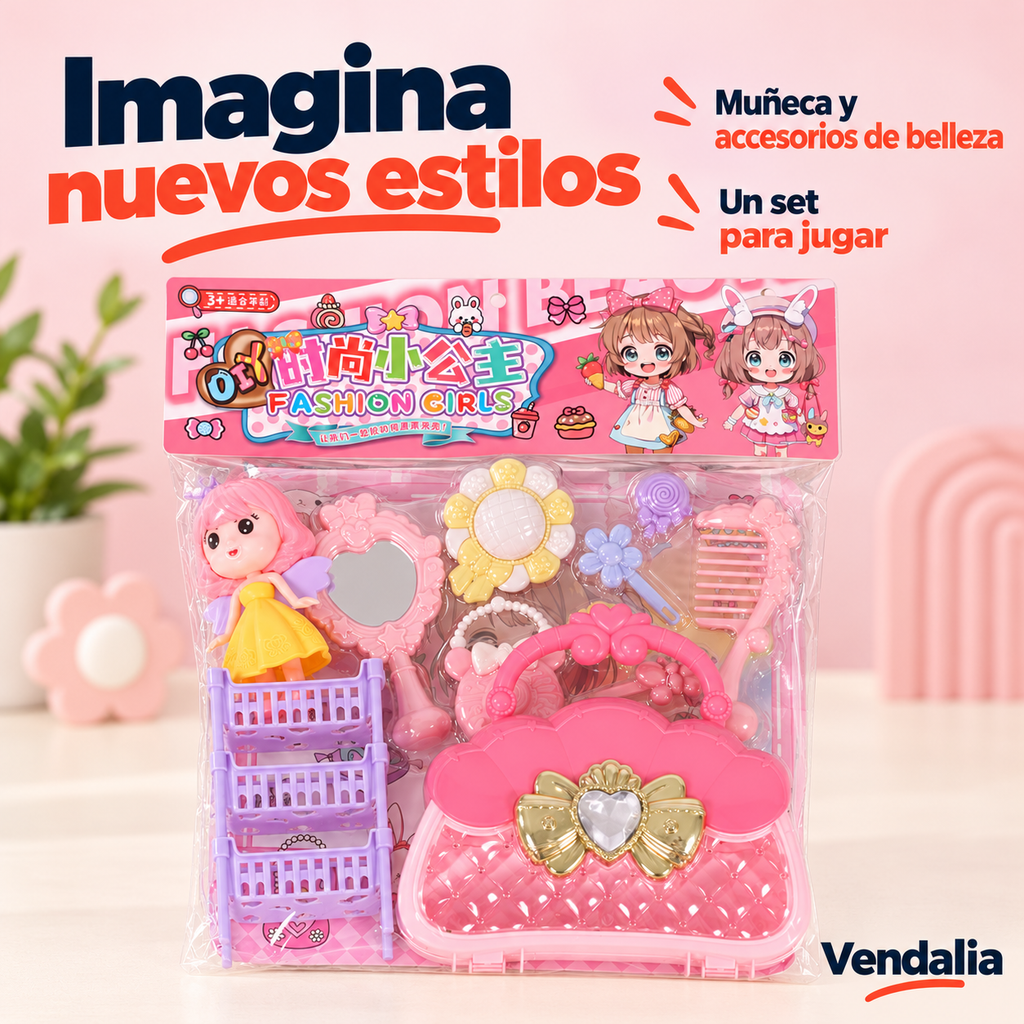 Portada Vendalia de Set de belleza con muñeca y accesorios