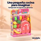 Portada Vendalia: Refrigerador de juguete con alimentos