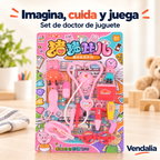 Juego de doctor con figuras de cerdito y herramientas de juguete en su presentación completa — Vendalia