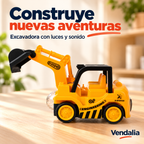 Excavadora amarilla y negra con luces y sonido — Vendalia