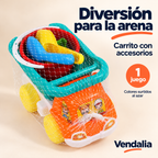 Carrito playero con accesorios, 1 juego; colores al azar — Vendalia