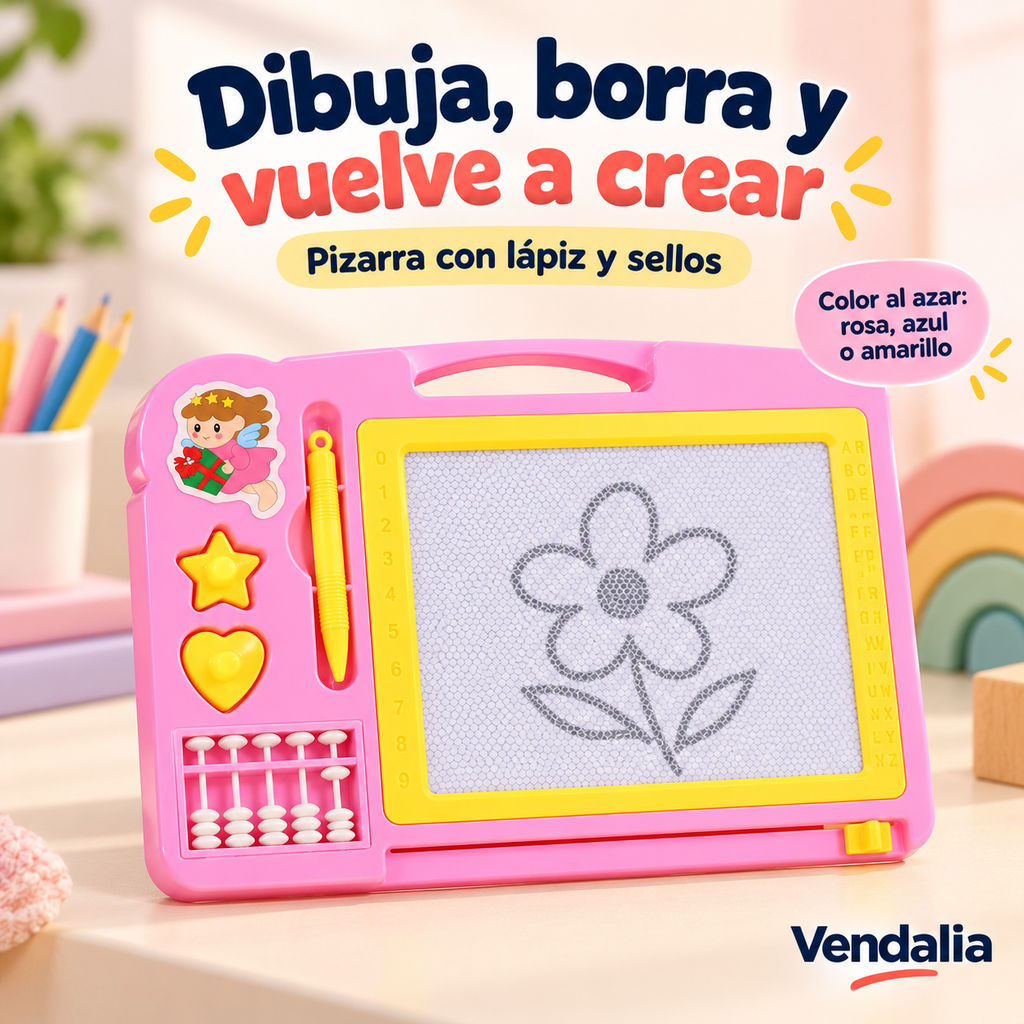 Vendalia — 53671 — pizarra de dibujo con ábaco; color enviado al azar