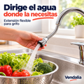 Extensión flexible plateada para grifo. Portada Vendalia.