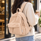 Mochila de pana beige claro — vista de uso — SKU 53723