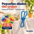 Pinzas de colores surtidos; paquete de 10 — Vendalia