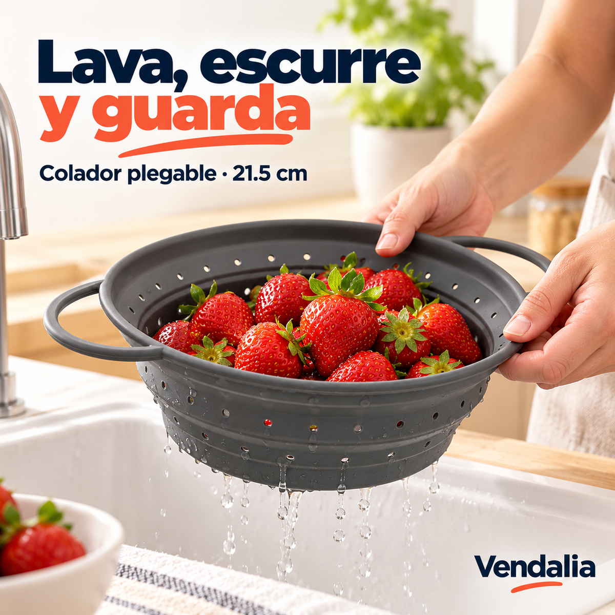 Colador plegable · 21.5 cm — portada Vendalia.