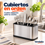Porta Cubiertos Escurridor de Acero Inoxidable / Organizador — portada Vendalia.