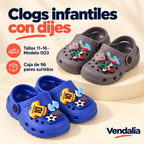 Clogs infantiles con dijes · presentación Vendalia · SKU 53813