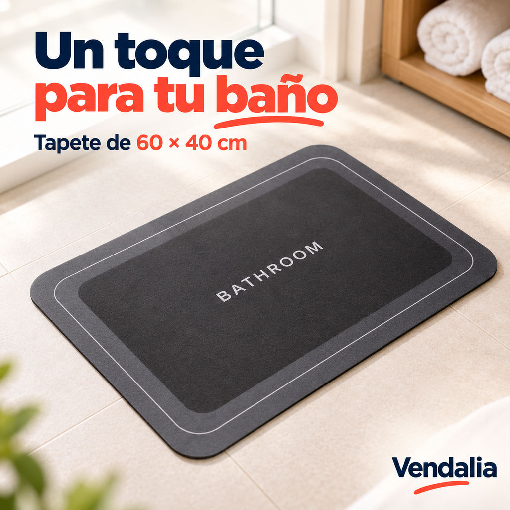 Tapete Absorbente Antideslizante 60x40 cm · Portada Vendalia · SKU 53890