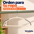 Gancho blanco con tiras antideslizantes grises, muestra del paquete de 10 — Vendalia