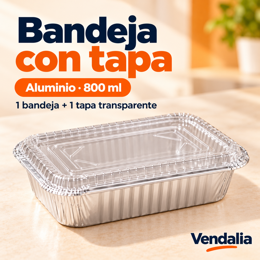 Bandeja con tapa · presentación Vendalia · SKU 54021