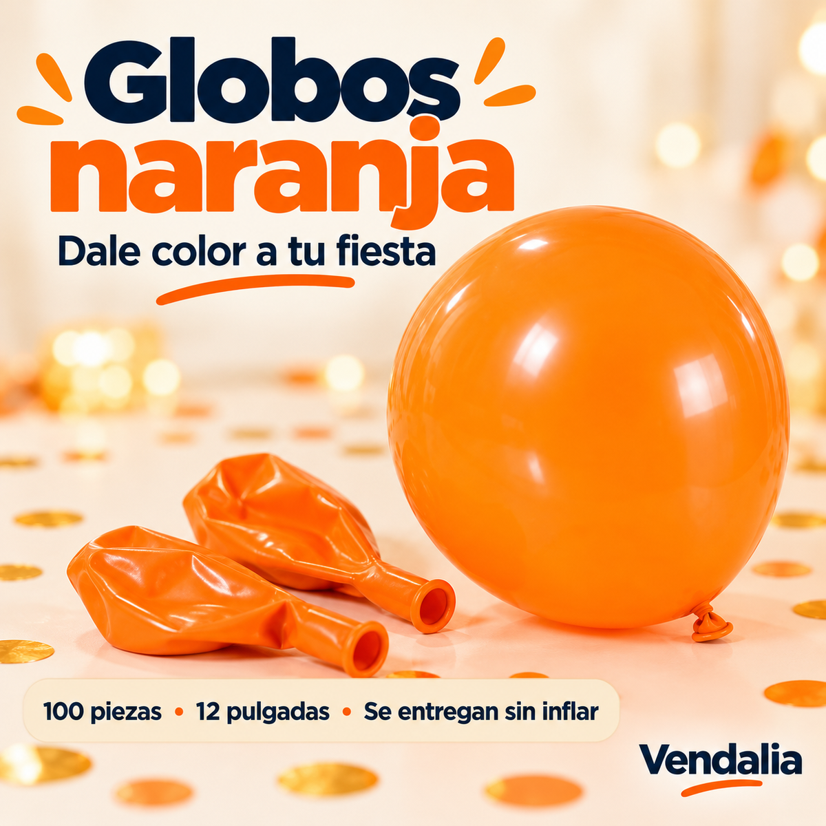 Globos naranja · presentación Vendalia · SKU 54035