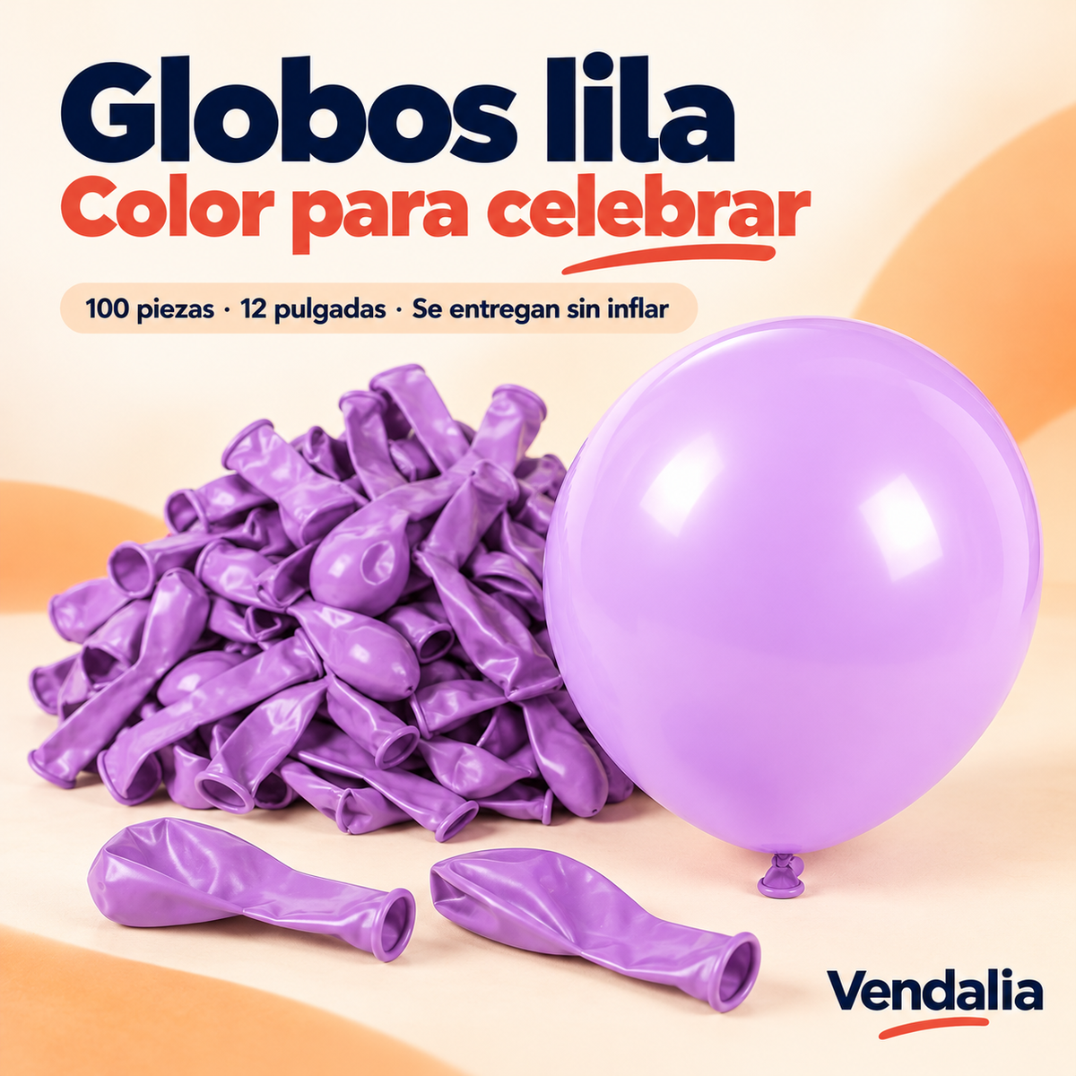 Globos lila · presentación Vendalia · SKU 54036