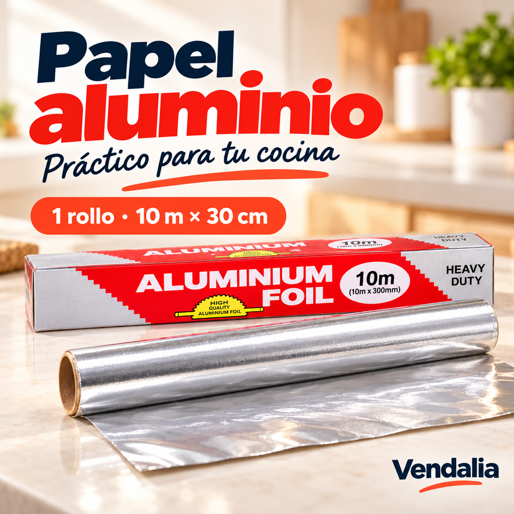 Papel aluminio · presentación Vendalia · SKU 54063