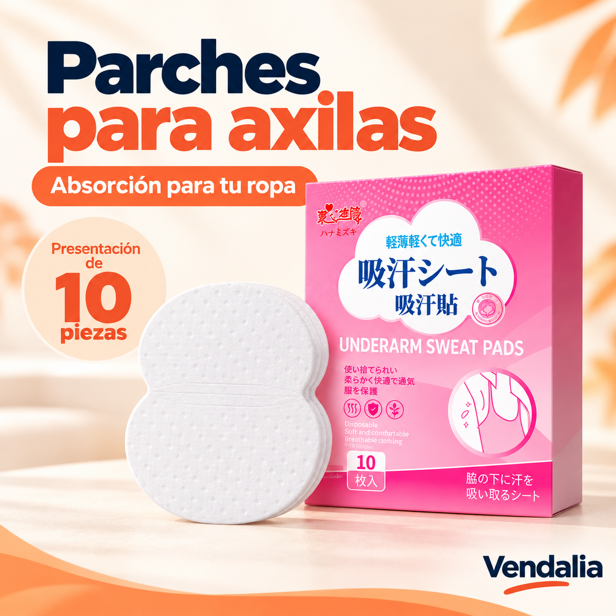 Parches para axilas · presentación Vendalia · SKU 54079