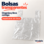 Bolsas transparentes · presentación Vendalia · SKU 54083