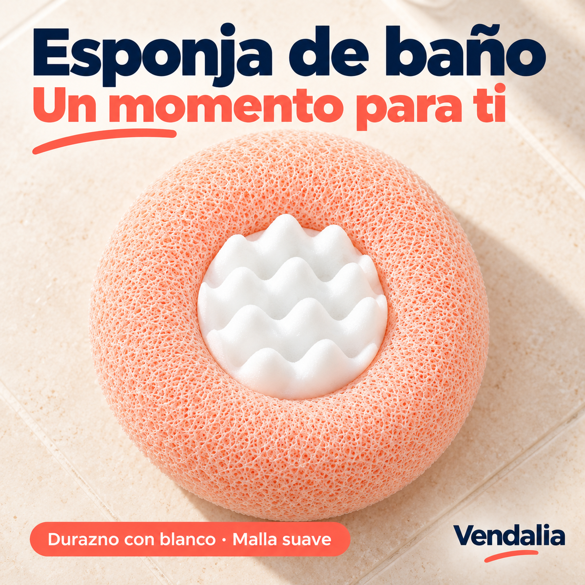 Esponja de baño · presentación Vendalia · SKU 54104