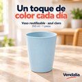 Vaso reutilizable azul claro moteado de 350 ml — una pieza — portada Vendalia