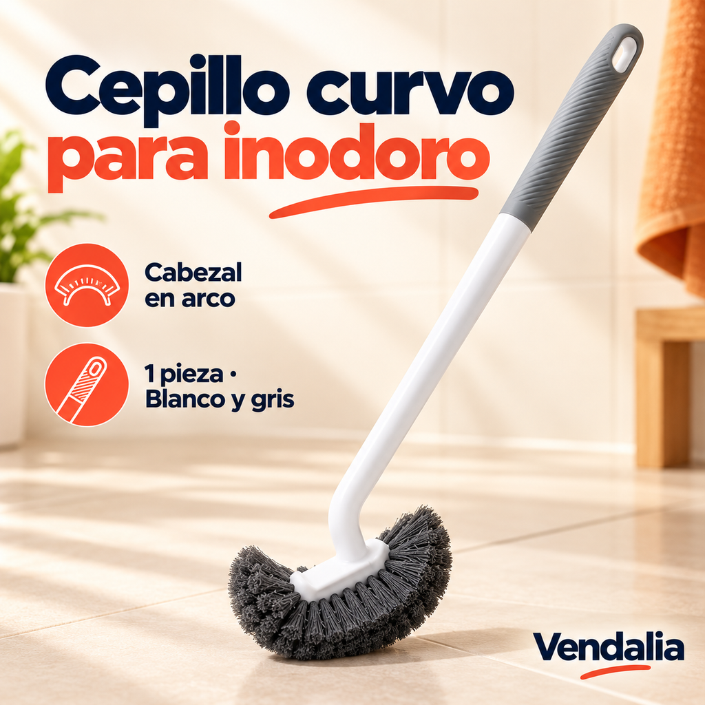 Cepillo curvo para inodoro · presentación Vendalia · SKU 54158