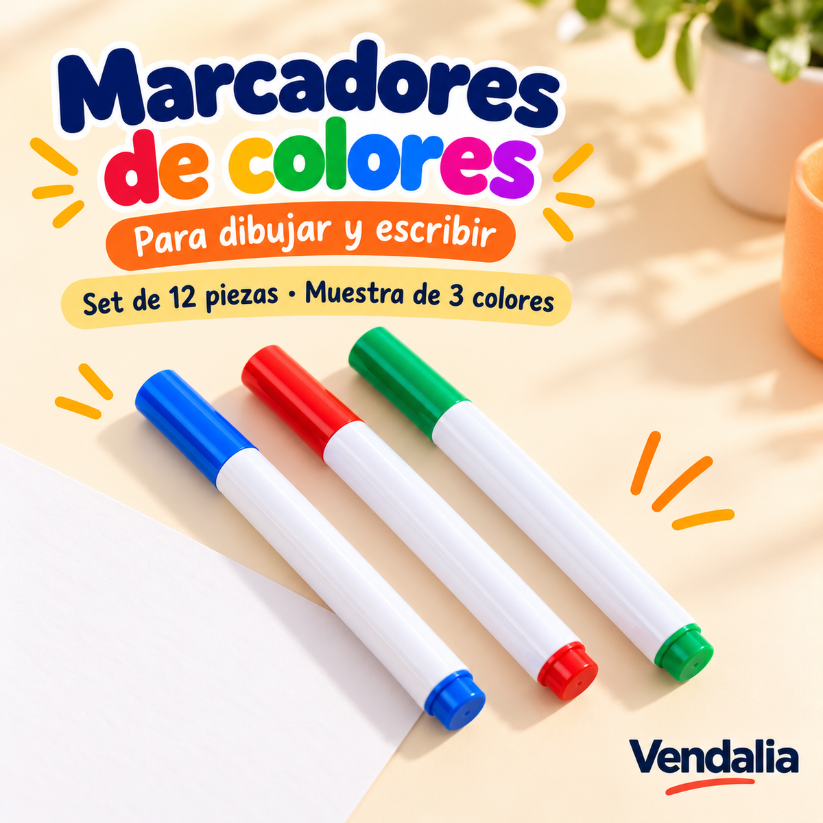 Marcadores de colores · presentación Vendalia · SKU 54174