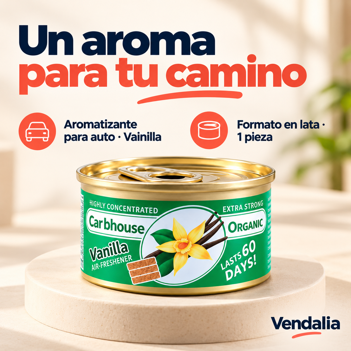 Un aroma para tu camino · presentación Vendalia · SKU 54182