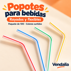 Popotes para bebidas · presentación Vendalia · SKU 54193