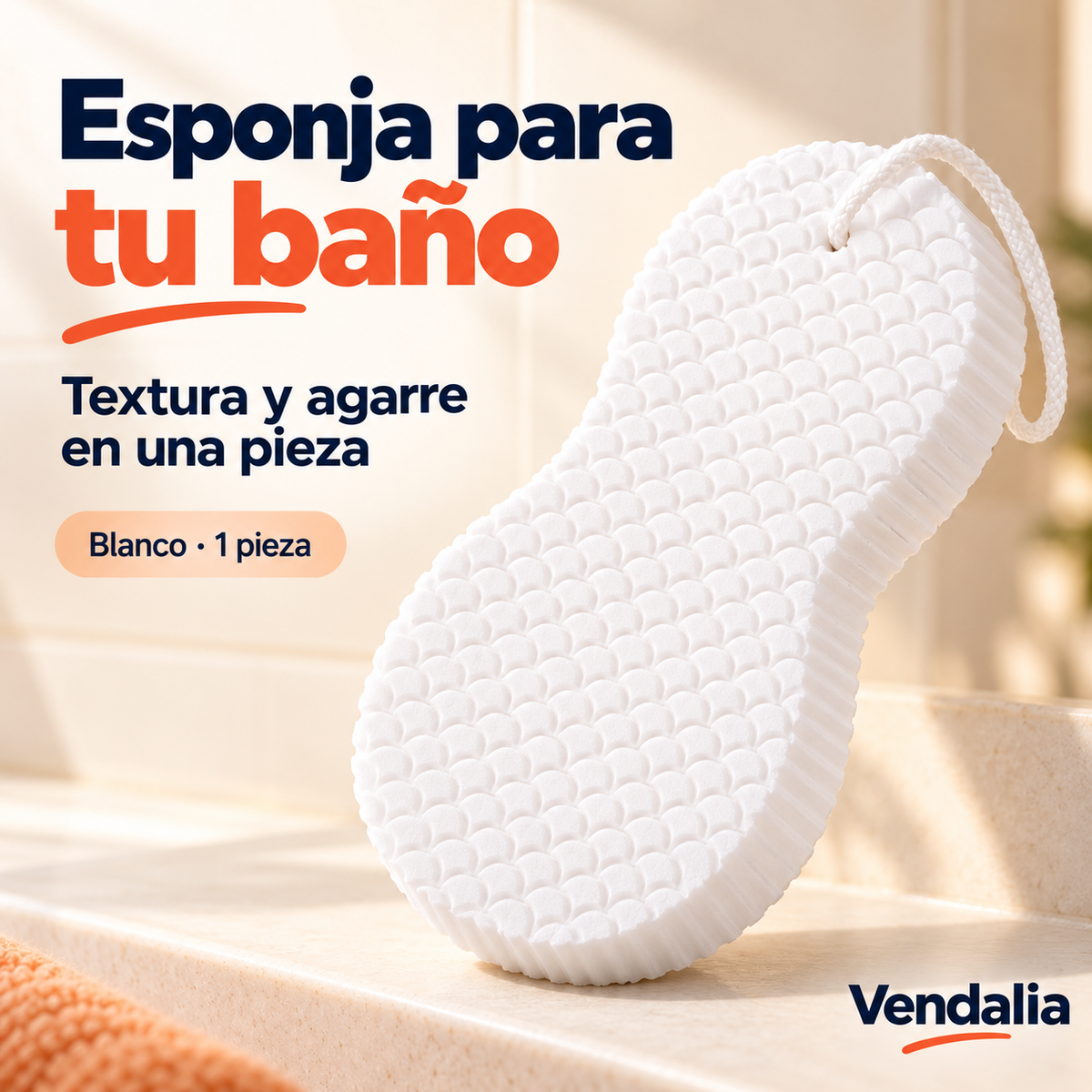 Esponja para tu baño · presentación Vendalia · SKU 54218