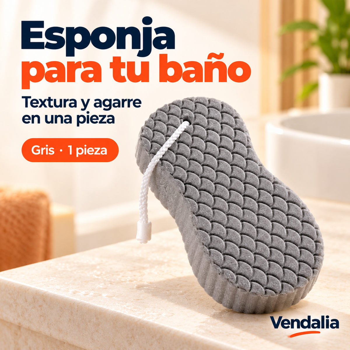 Esponja para tu baño · presentación Vendalia · SKU 54219