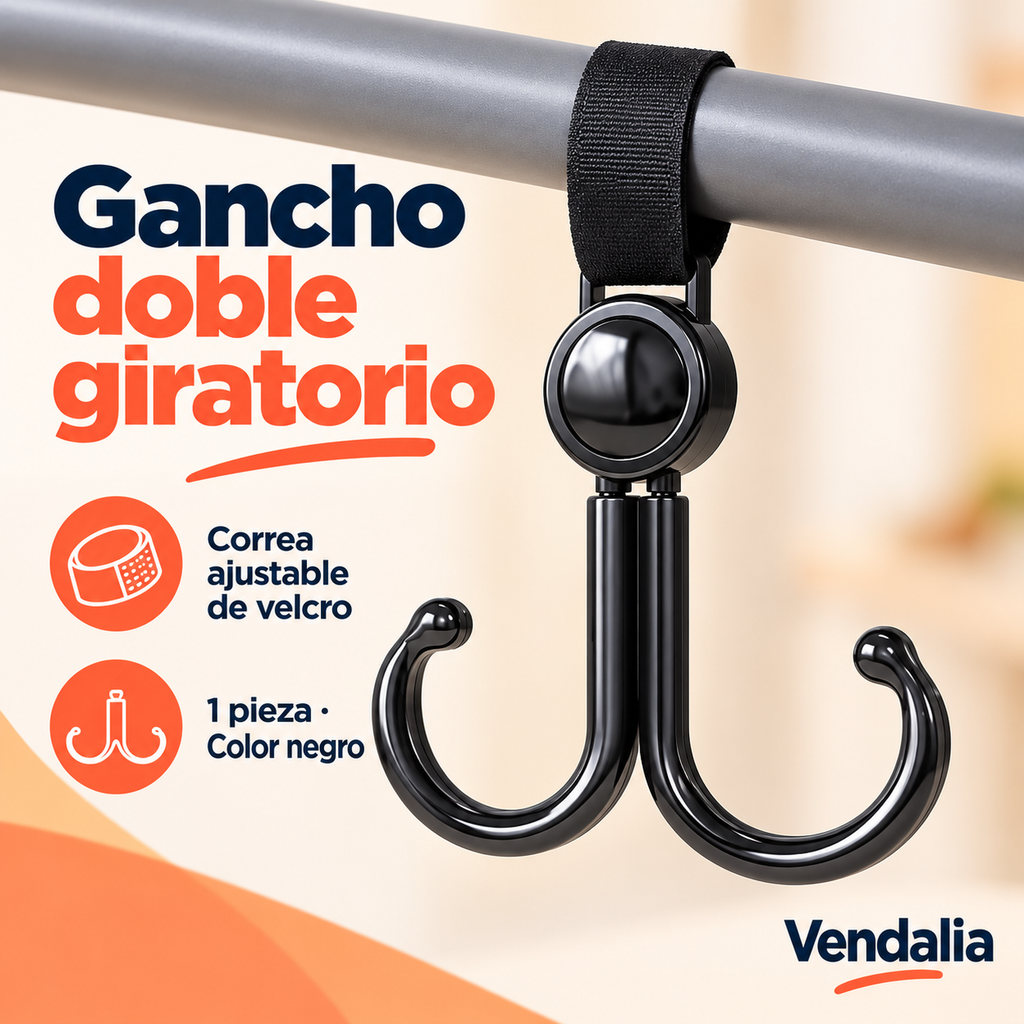 Gancho doble giratorio · presentación Vendalia · SKU 54234