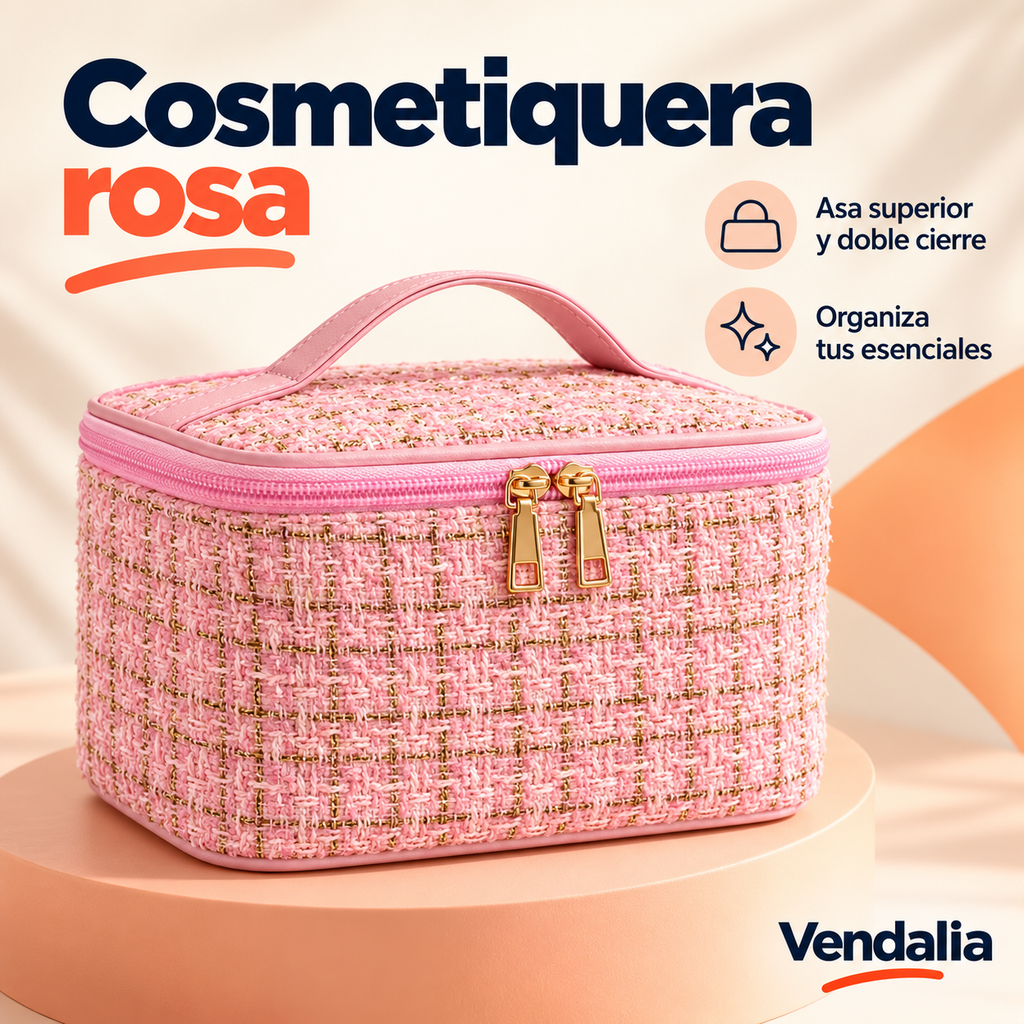 Cosmetiquera rosa · presentación Vendalia · SKU 54272