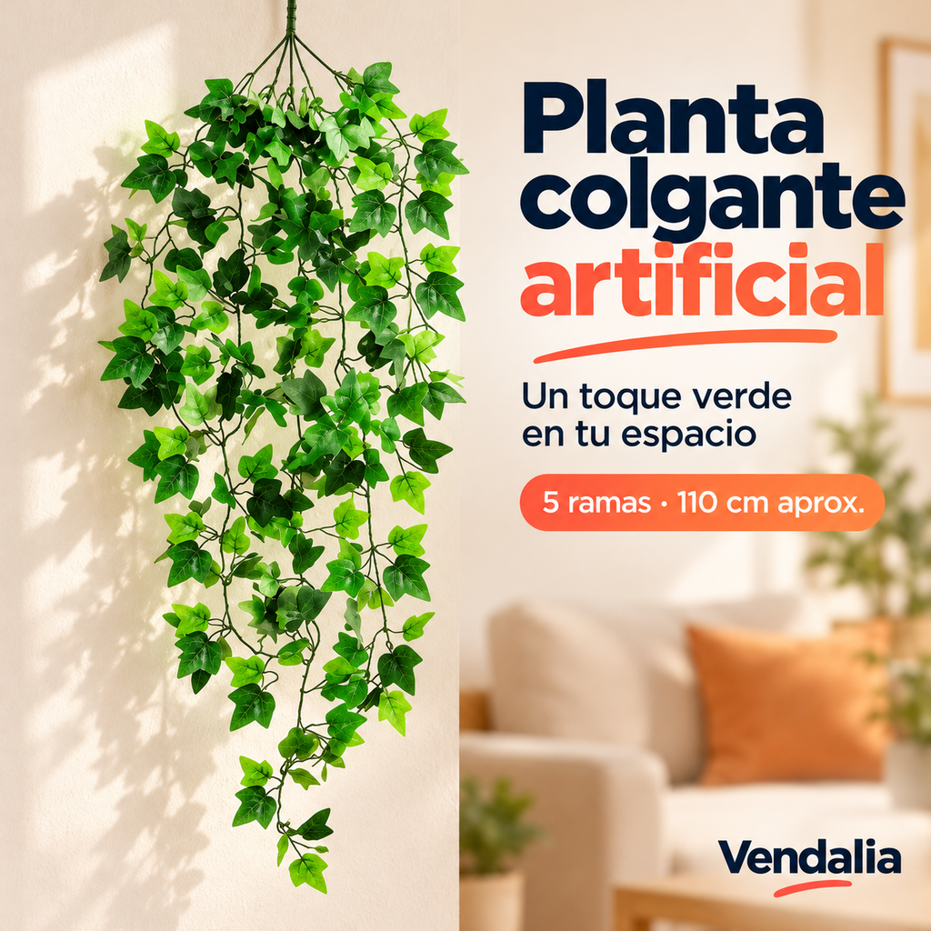 Planta colgante artificial · presentación Vendalia · SKU 54292
